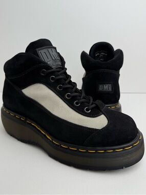 Vintage Dr. Martens 8592 MIE Black Suede Leather Y2K Platform Boots UK 6